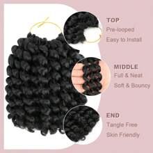 2 Pcs Synthetic Wand Curl Crochet Hair Extensions 10 Inch Short Spring Twist Crochet Hair For Women 40 Strands