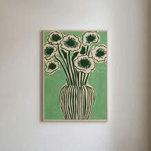 1pc, Nghệ thuật treo tường, Áp phích thực vật, Tranh nghệ thuật hoa xanh thực vật | Trang trí tường bình hoa trừu tượng | Nhà hiện đại tối giản không có khung - Nhiều màu - Xem 1