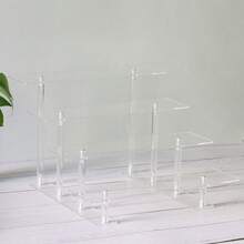 1pc Transparent Acrylic Stepped Display Rack, For Blind Boxes, Figurines, Jewelry, Perfumes, Cosmetics And Beauty Products Storage - Clear - View 5