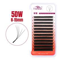 FADVAN D-Curl 3D/4D/5D W Shape Lashs 0.07 7-15mm&Mix Premade W Fan Lash Extensions Natural Soft Black Bushy Style Lashes Faux Mink Individual Lashes , Lash Tech Supplies