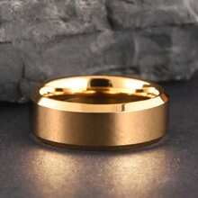 1 verighetă elegantă din oțel tungsten auriu lustruit, de 4 mm/6 mm/8 mm, perfectă pentru purtare zilnică și ocazii speciale, cadou ideal pentru bărbați și femei!