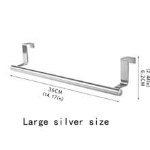 1pc No-Drill Stainless Steel Cabinet Door Frame Towel Hanger,Bathroom Single Bar Towel Rack, Towel Holder