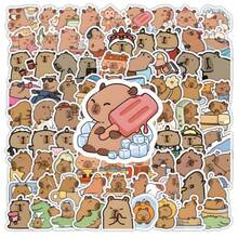 60pcs/Set Cute Capybara Funny Expression Decor For Mobile Phone Case, Water Cup, Laptop, Refrigerator, Graduation Season Small Gift - Multicolor - View 1