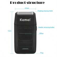KM-1102 Shaver With 1 Set Extral Net And Blade Double Net Razor For Men Beard Shaving Machine Hot Selling Shaver Daily Use For Men Bald Head Remove - Black - View 10
