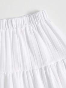 女士休闲宽松百搭优雅甜美半身裙 - 白色 - 查看 8