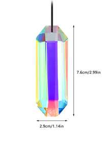 1pc Crystal Prism, Displays Unique Shapes When Tyndall Effect Occurs. Colorful Prism Catcher. Crystal Rainbow Prism Pendant. Long Hanging Prism. Birthday Gift. Christmas Gift. Souvenir.