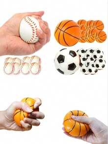 1 pieza Pelota de estrés, diseño de béisbol, tenis, baloncesto y fútbol, juguete apretable, regalos perfectos para graduados, relleno de juegos interactivos para fiestas, regalos únicos adecuados para cualquier festividad, incluyendo días y cumpleaños.