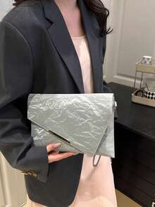 Small Envelope Design Fashion Women Bag - Silver - View 3