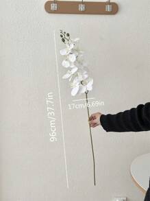 1 pièce de 96 cm/37,7 pouces Tiges artificielles d'orchidée Phalaenopsis blanches, fleurs en latex Cymbidium au toucher naturel, convenant à la décoration de mariage, aux accessoires de fond pour mariée, aux bouquets, aux corsages, aux couronnes, à la décoration de fête, aux centres de table, à Noël, Halloween, Thanksgiving, la rentrée des classes, la Saint-Valentin, la Fête des Mères, la Remise des diplômes, l'Arbre à Argent
