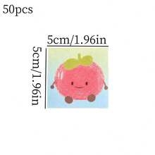50PCS New Cute Cartoon Fruit Sticker Sticky Notes, Novel Cartoon Sticker Set, Fun Notepad For Home Office, Memo, Teacher Gift Reusable For Reminders And Notes,Back To School - Multicolor - View 3