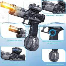 Pistolet à eau électrique avec effet lumineux et sonore, jouet d'arrosage à tir multiple et longue portée puissant pour garçons