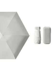 1pc Customized Portable Mini Sun Umbrella, UV Protection And Rainproof Folding Umbrella With Carrying Case, Suitable For School, Office, Home, Travel, Boys, Valentine's Day, Holiday Gift Summer Cooling,Beach,Travel,Chic Design