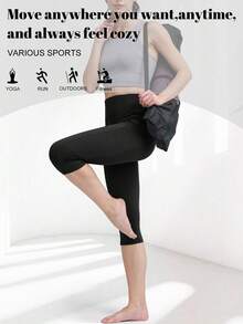Leggings For Women - High Waisted Yoga Pants With Pockets Black Leggings Women Full Length & Capri - màu đen - Xem 6