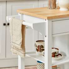 SoBuy FKW46-WN Serving Trolley With 1 Door And 1 Drawer Kitchen Trolley With 3 Shelves W68 X D40 X H86 Cm - White - View 8