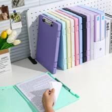 1 pezzo raccoglitore ad anelli A4 - in materiale PP durevole, con grande capacità, con design a doppio pulsante, adatto per uso in ufficio e da studente, organizer da scrivania, per il ritorno a scuola, forniture scolastiche