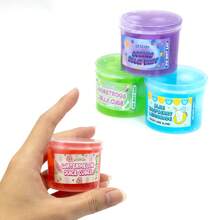 70ml Crystal Clear Slime Kit With White Furry Ball, Scented Slime Set, Crunchy Glitter Slime For Birthday Party Gift, Cute Charms Soft Non-Sticky Slime Putty Stress Relieving Toys