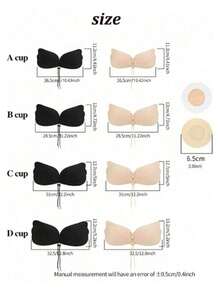 1pair Invisible Stick-On Lift Bra, Strapless Strappy Push Up Self-Adhesive Bra, Women's Lingerie Accessories Sticky Bra,Strapless Sticky Bra Open Back Bra Invisible Bra Silicone Nipple Cover Boob Pads Women's Push Up Bra - Multicolor - View 8