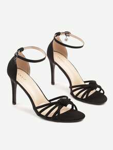 Vices High Heel Sandals Decorated With A Knot - Black - View 3