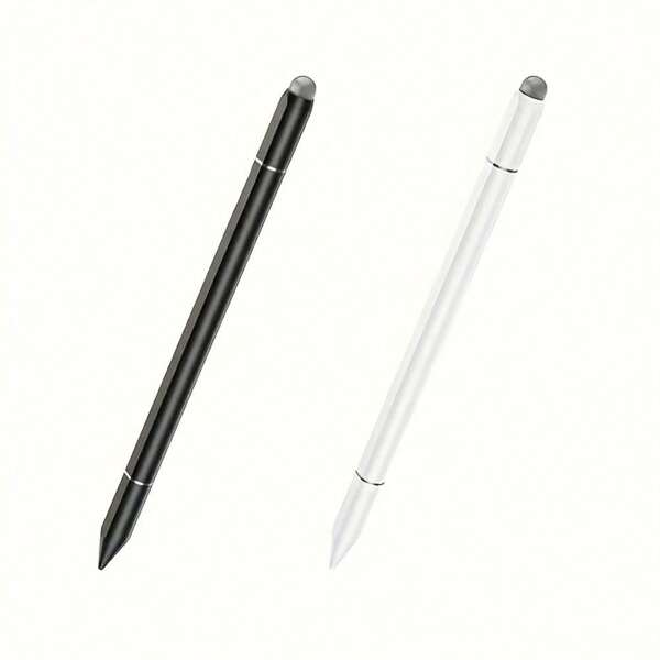 Penna stilo ad alta precisione e sensibilità, 3 in 1, compatibile con Apple/iPad/Tablet Android, colore nero/bianco