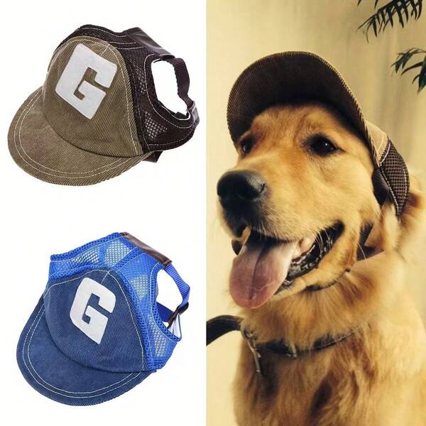 Dog Sunscreen Baseball Cap With Ear Holes - Adjustable Outdoor Sports Hat For Small, Medium & Large Dogs | UV Protection, Breathable Pet Sun Hat