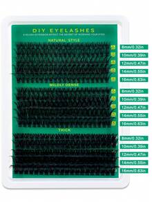 300片装DIY睫毛嫁接100D套装 - 包含假睫毛、胶水、卸妆液、镊子和刷子，专业人士和新手均可轻松上手，居家使用方便，睫毛入门套装：包含假睫毛和胶水的全套产品 - 黑色 - 查看 4
