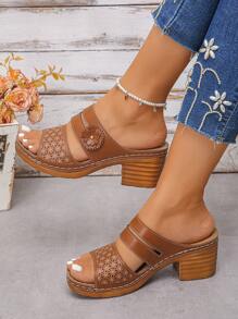 Sandalias de moda retro elásticas para mujer 2025, sandalias de cuña de suela suave y ligera para damas