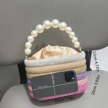 Dancing Engine Sparkling Rhinestone Handbag Chain Shoulder Bag Designer Handmade Clutch Purse, New Arrivals Party Bag - Green - View 3