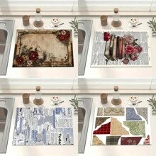 1pc Coffee Machine And Kitchenware Drying Mat - Diatomite Printed Drainage Mat, New Absorbent Kitchen Counter Drying Pad, Kitchenware Drying Pad - Dish Drying Mat, Soft Diatomite Non-Slip Quick Dry Mat, Applicable For Kitchen Counter, Suitable For Coffee Makers And Espresso Machines