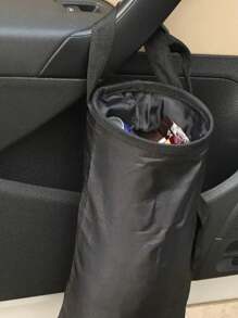 1/2pcs Universal Fit Portable Trash Canl Foldable Car MountedStorage Bag, Multi-Functional Polyester Fiber Portable TrashCan Organizer With Wide Top Opening Vent, Universal Fit ForVehicle Use