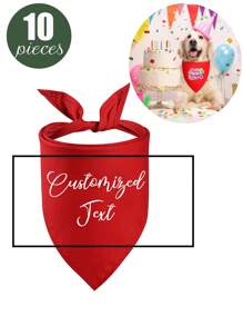 20 Pieces/10 Pieces/1 Piece Custom Name Letters Or Text Pet Cat Dog Animal Triangle Scarf Bib Scarf Pet Saliva Accessory Triangle Scarf, Suitable For Customizing Pet Names Or Greetings, Can Be Given As A Pet's Birthday Gift