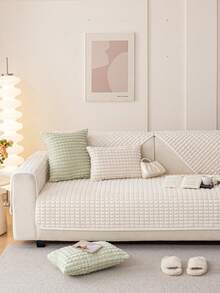 1 件四季沙发垫套,现代简约防滑沙发座椅保护套,防尘可洗沙发套,柔软时尚的奶油色,宠物友好,适合 L 型沙发和 1/2/3/4 座沙发 - 米色 - 查看 7