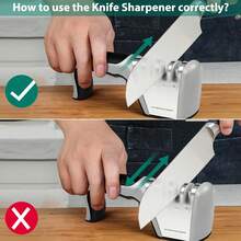 4-In-1 Knife Sharpener [4 Stage] With A Pair Of Cut-Resistant Glove, Original Premium Polish Blades, Best Kitchen Knife Sharpener Really Works For Fruit Knife And Steel Knives, Scissors - 淺灰色 - 查看 6