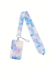 Marble Pattern Phone Lanyard Card Case, Polyester Strap For Bus/ID Card, Gifts For Couples, Festivals Back To School - Multicolor - View 18