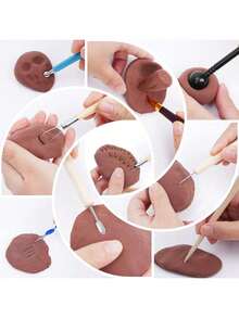 粘土雕塑工具、聚合物工具、陶器及耗材、陶瓷雕塑造型、雕刻，适合儿童成人初学者