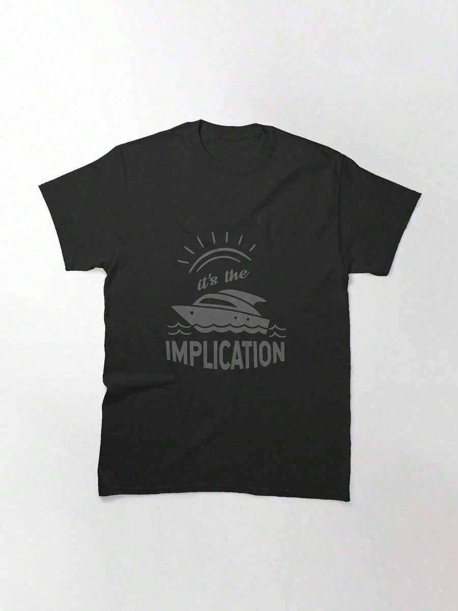 The Implication - It's Always Sunny In Philadelphia Essential T-Shirt, Women's T-Shirt, 220g Pure Cotton, Casual Crew Neck, Perfect For Relaxing At Home Or Out With Friends. -Versatile Basic T-Shirts,Summer Essential - Black - View 1