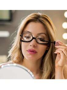 1pc Magnifying Glasses Rotating Makeup Glasses Folding Glasses Cosmetic Universal Glasses,Makeup,Cheap,Room Decor,Vanity,Travel,Bedroom,Makeup Accessories