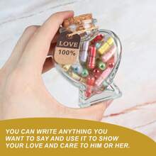 55Pcs Capsule Pills Love Message Note In A Glass Bottle,Cute Love Pills Smiling Face Love Friendship Letter With Wishing Bottle,Valentine's Day Love Capsule Letters Romantic Paper Love Message For Boyfriend Girlfriend Anniversary Birthday Mother's Day Gift