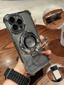 Luxury Electroplated Clear Purple Phone Case With Ring Magnetic Stand Holder, Silver Silicone Shockproof Soft Cover Compatible With IPhone 16/16e/16 Pro/16 Pro Max/16 Plus/15/14/13/12/11/X/XS/XR/8/7, Galaxy S25/S24/S23/S22/S21/A55/A54/A53/A52/A35/A34/A23/A16/A15/A14/A13/A12/A05S/FE/Ultra/4G/5G, And Compatible With Redmi/Honor/MOTO/OPPO/Infinix