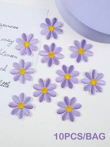 10pcs Daisy Shaped Iron-on Patch - White - View 15