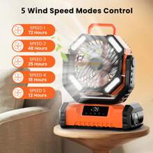 [Touch Control LED Camping Fan] 20000mAh Portable LED Camping Fan With USB Rechargeable Battery & Built-In Light | Compact Outdoor Cooling Fan For Tents, Fishing, And Hiking | Rugged Outdoor Design, Versatile Outdoor Fan, Camping Accessories