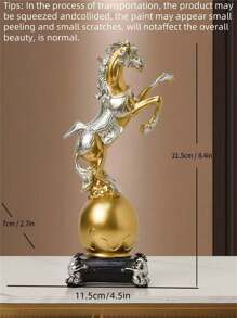 1pc Successful Winged Horse Decoration, Good Luck Housewarming And Opening Ceremony Gift, Elegant And Lively Horse Figurine To Enhance Space Style, Creative Craft Decor Statue For Living Room, Bedroom, Office, TV Stand, Foyer And Entryway, Perfect Christmas And Holiday Gift