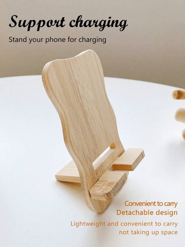 1 pezzo Supporto in legno per telefono, base in legno per supporto di ricarica del telefono, supporto multifunzionale per telefoni e tablet, con porta di ricarica riservata, design rimovibile, leggero e portatile, salvaspazio, compatibile con , telefono Android, regalo per compleanno, famiglia, amici, accessori per telefono