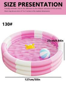 1pc Inflatable Round Swimming Pool, Pink Color Adult-Size Extra Thick Family Pool, Suitable For Adults, Outdoor, Garden, Backyard, Summer Water Party (60CM, 90CM, 100CM, 130CM, 150CM), Beach Essentials, Beach Accessories, Pool Float - Multicolor - View 16