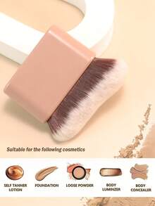 1 Set Of Makeup Brushes: Foundation Brush, Kabuki Brush, Concealer Brush, Blush Brush, Eyeshadow Brush, Contour Brush, Powder Brush, Blush Brush, Contour Brush, Powder Brush, Foundation Brush, Blush Brush, Contour Brush - Brown - View 2