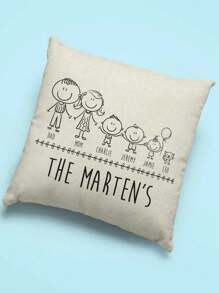 1pc Customizable Linen Pillowcase, Printed Decorative Cushion Cover, Mother's Day Gift, Couple Gift, Housewarming Gift, Home Decor