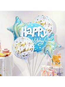 5 件套“生日快乐”3D 字母气球套装，适合生日派对家居装饰