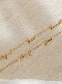 Fashionable Personalized Unique Elegant Chic Luxurious Gold Letter Name Custom Cuban Link Necklace, Gift For Family, Friends, Couples, Birthday, Holidays, Anniversary, Father's Day, Mother's Day, Traveling, Party Accessory