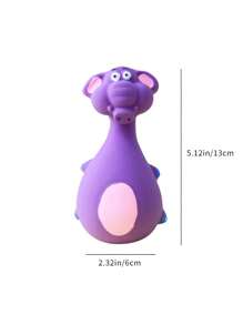 1pc Bite-Resistant Squeaky Latex Dog Toy - Adorable Cartoon Puppy Chew Toy, Essential Pet Amusement! Cartoon Style, Multicolor, Bone Shape, Details, Squeaking Function, Great For Daily Play/Training/Holiday Celebration