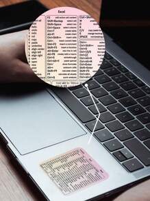 1 pieza Pegatina transparente de atajos de teclado para laptop, imprescindible para principiantes - ¡Libera memoria! 3.15x3.15 pulgadas/8x8 cm