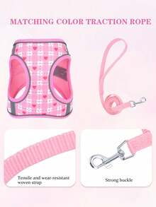 1 Set Sunflower Flower Pattern Daily Wear Dog Harness - Baby Pink - View 4
